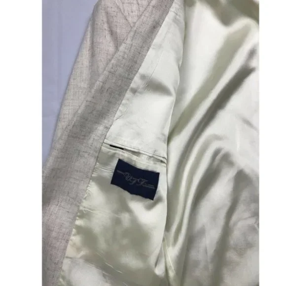 WFF by Farah Mens Ivory Linen Texture Blazer - Picture 6 of 8